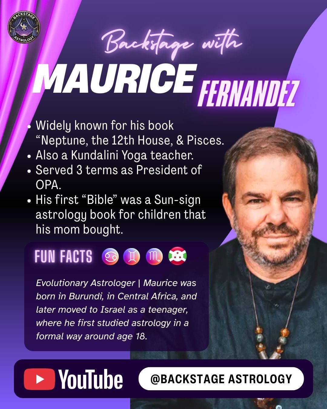 Maurice Fernandes at Backstage Astrology