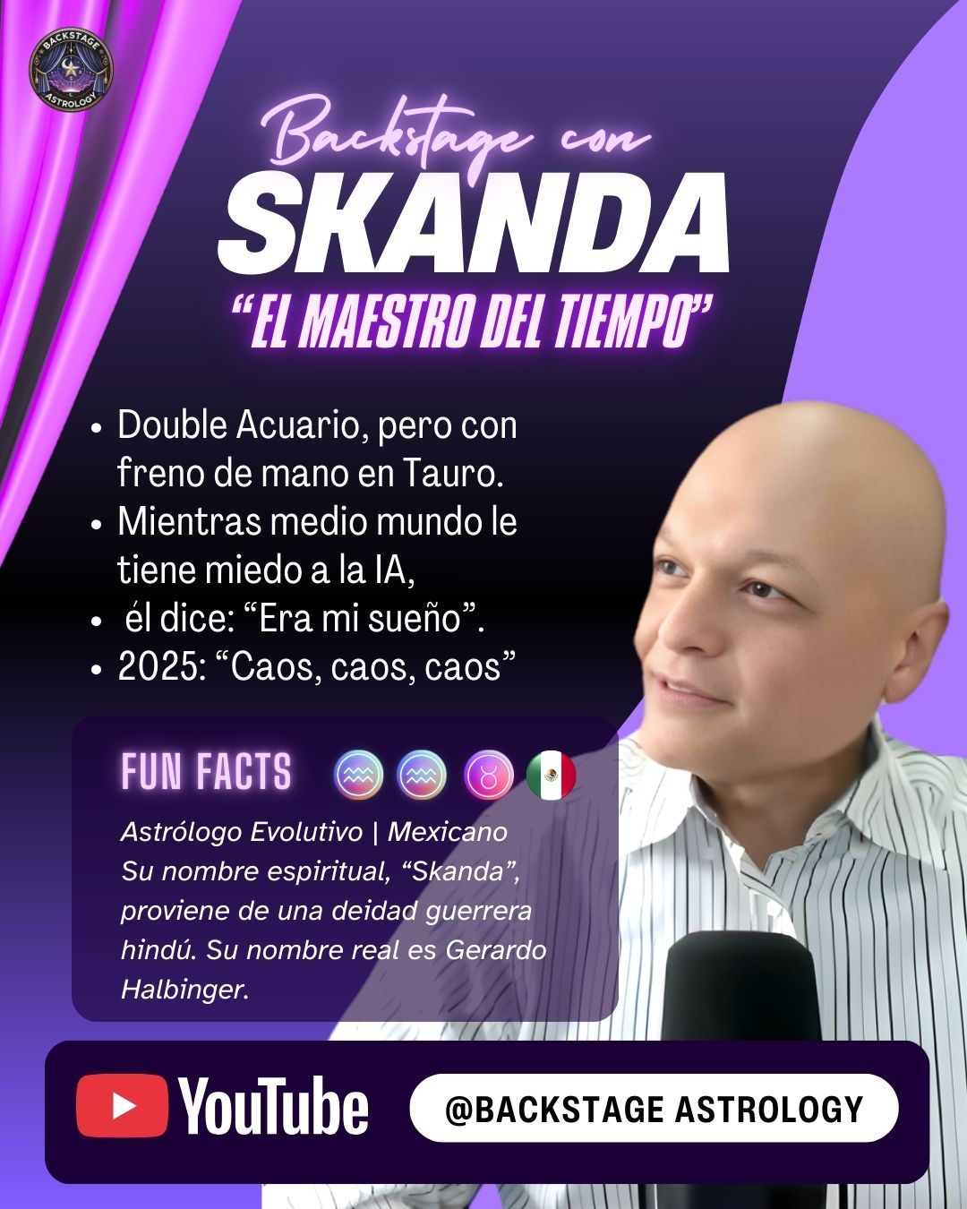 Skanda el Maestro del tiempo en Backstage Astrology